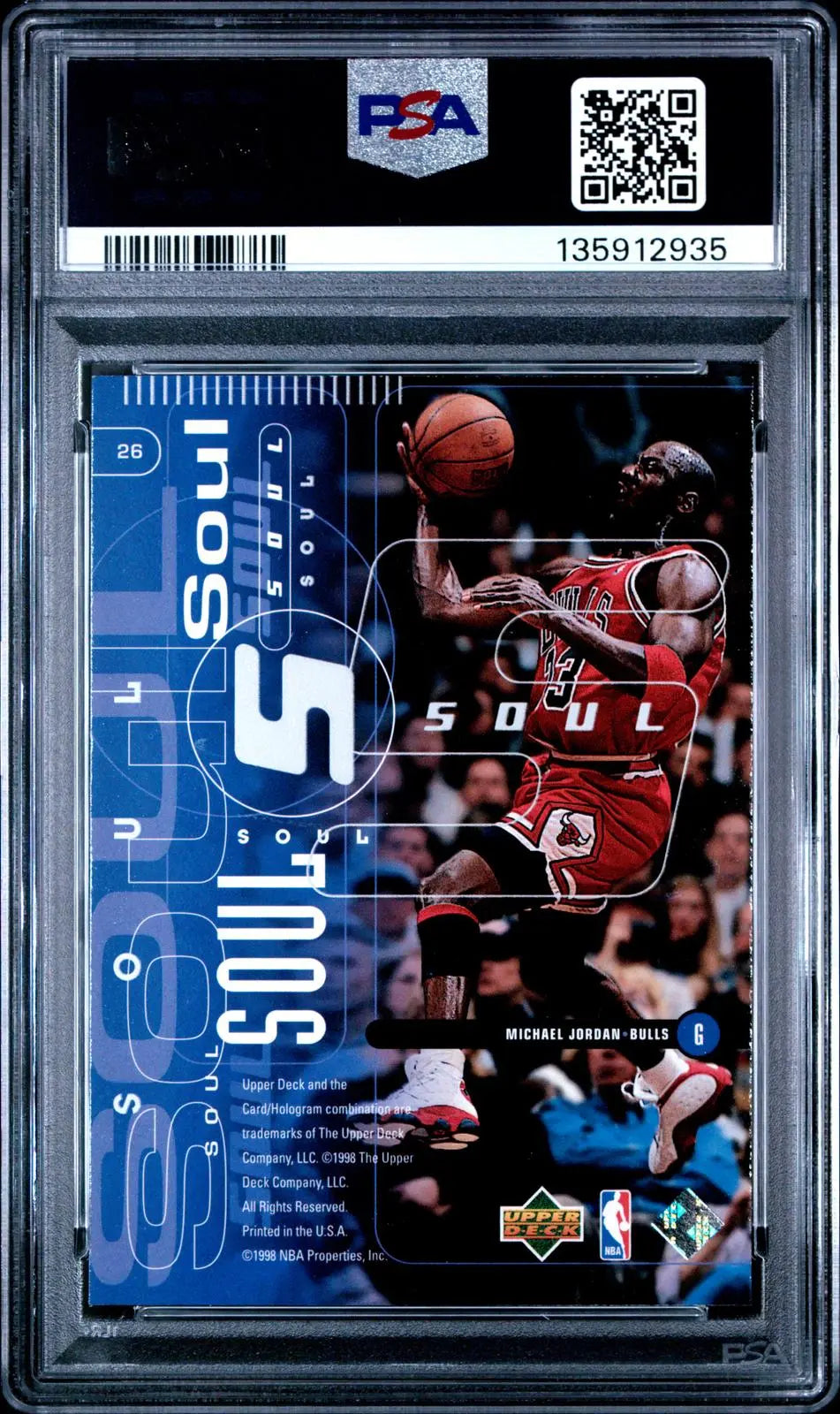 1998 Upper Deck Basketball Heart & Soul Michael Jordan PSA 9 