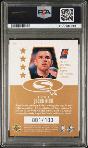 1998 Upper Deck Choice Starquest Jason Kidd Gold PSA 7 1/100 