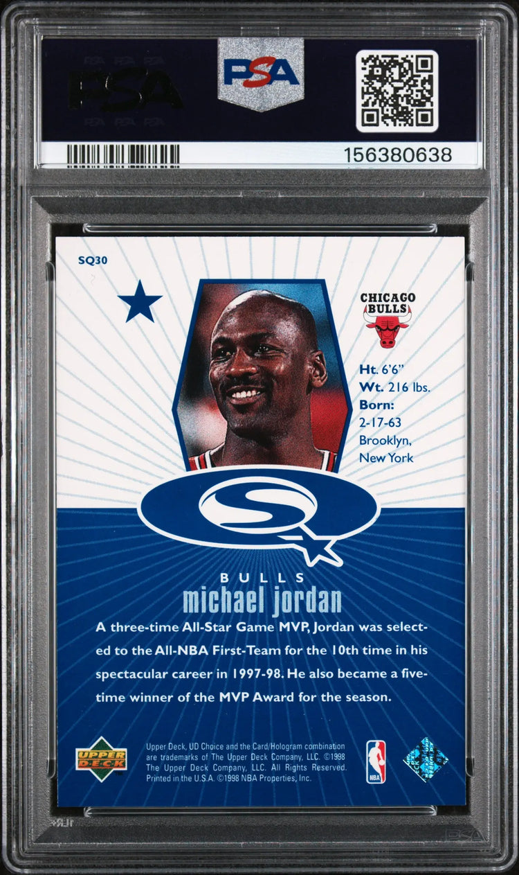 1998 Upper Deck Choice Starquest Michael Jordan Blue PSA 8 
