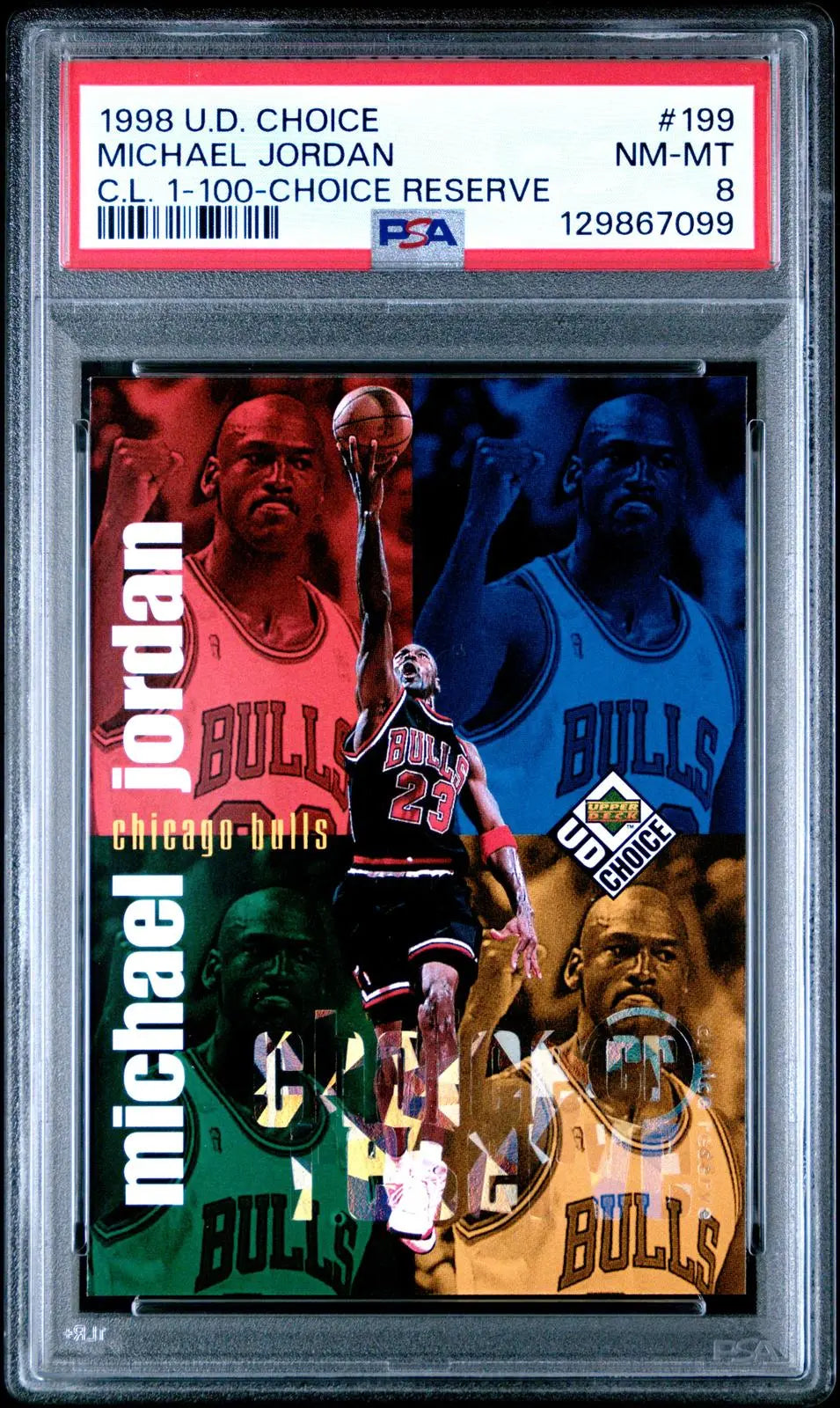 1998 Upper Deck UD Choice Michael Jordan Checklist Choice Reserve Rare PSA 8 