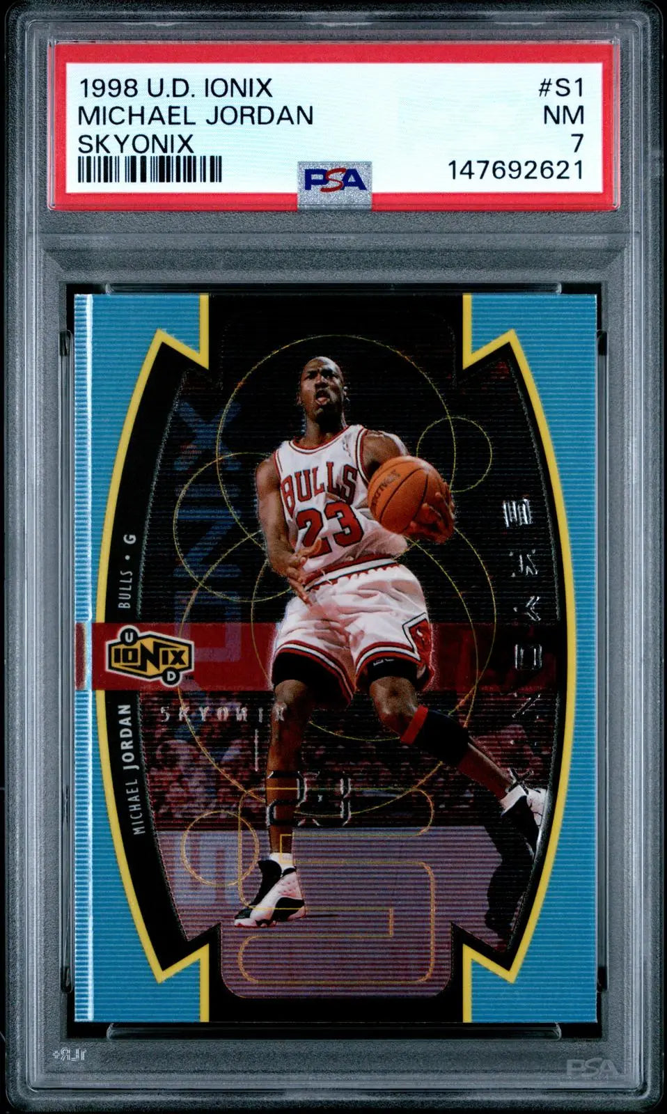 1998 Upper Deck UD Ionix Basketball Skyonix Michael Jordan Holo PSA 7 