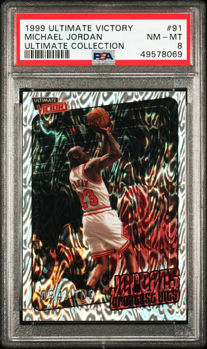 1999-00 UD Ultimate Victory Michael Jordan Greatest Hits U Collection /100 PSA 8 