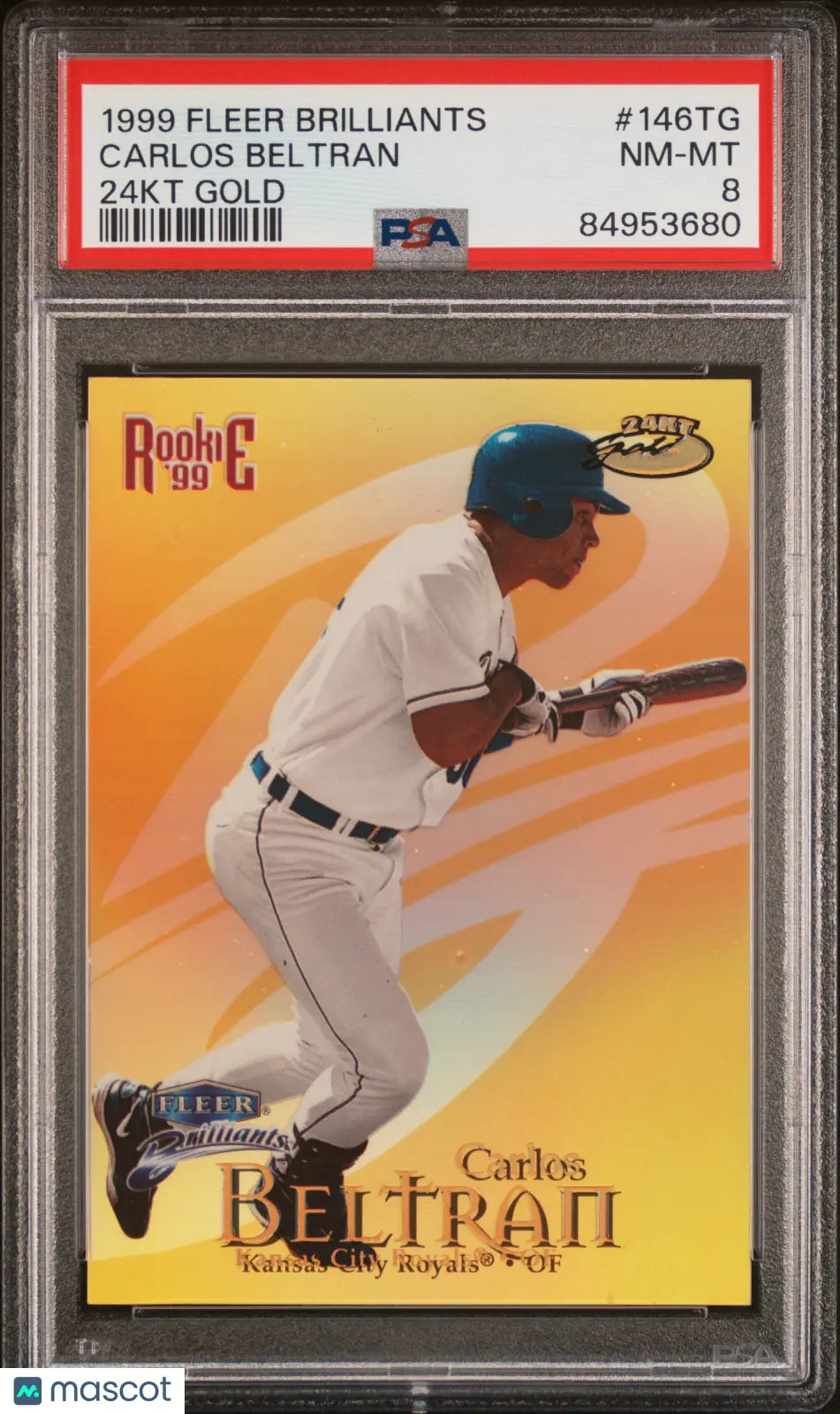 1999 Fleer Brilliants Carlos Beltran RC Rookie #146TG 24kt Gold PSA 8 24/24 