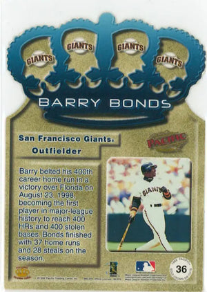 1999 Pacific Barry Bonds Crown Royale Die-Cut 