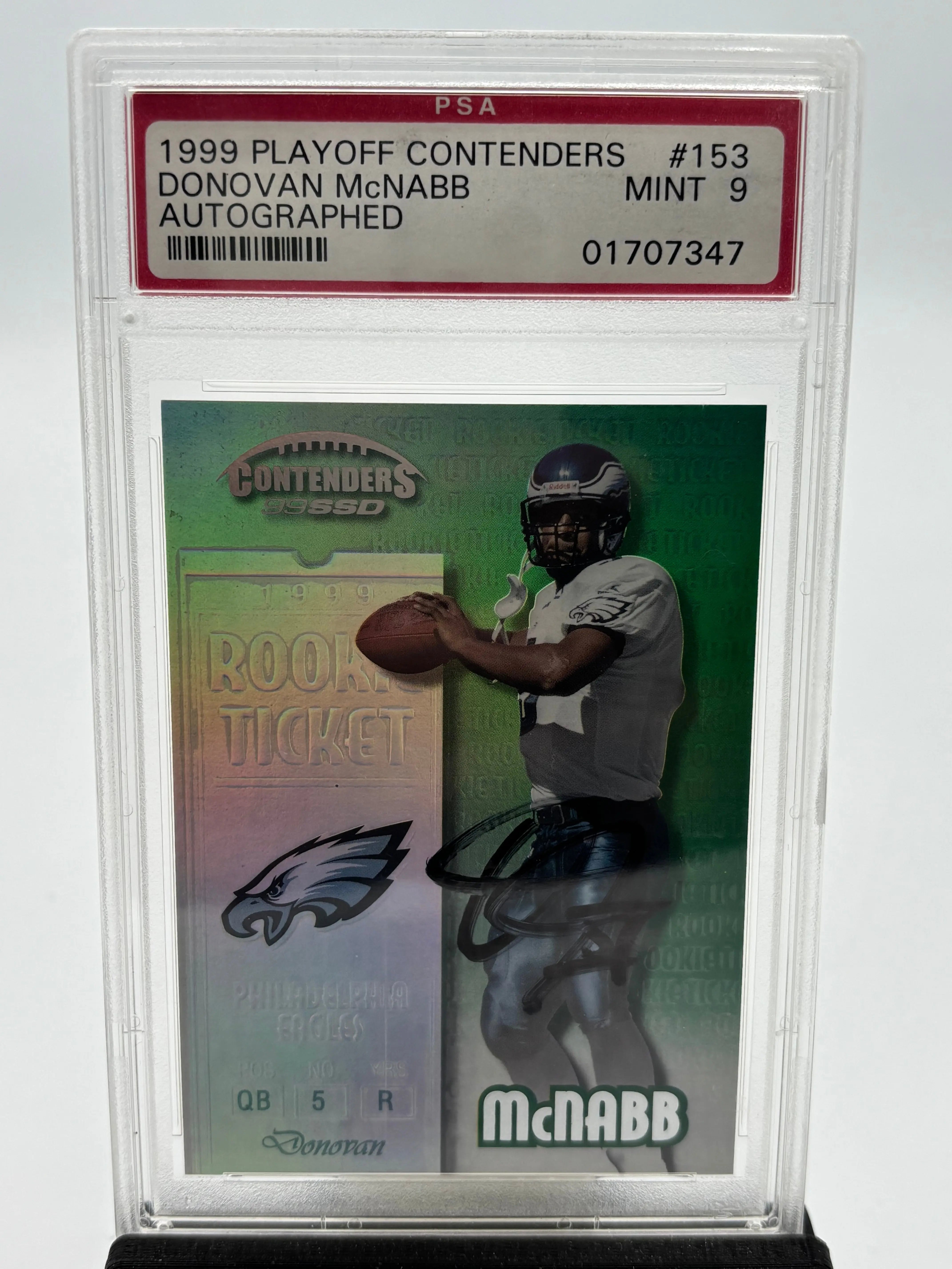 1999 Playoff Contenders Autograph Rookie Donovan Mcnabb Auto RC PSA 9 