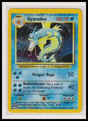 1999 Pokemon Base Gyarados Holo 6/102 