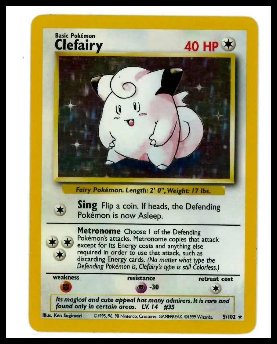 1999 Pokemon Base Set Clefairy 005/102 