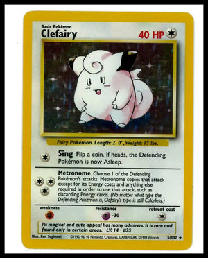 1999 Pokemon Base Set Clefairy 005/102 