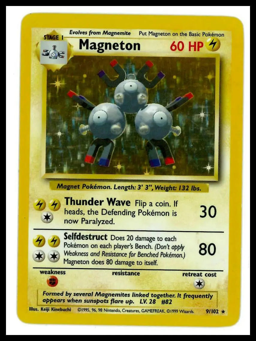 1999 Pokemon Base Set Magneton 009/102 LP 