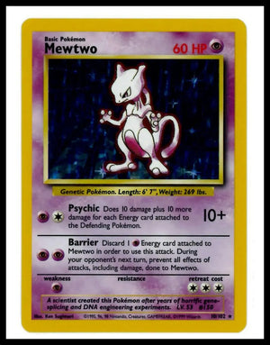 1999 Pokemon Base Set Mewtwo 010/102 