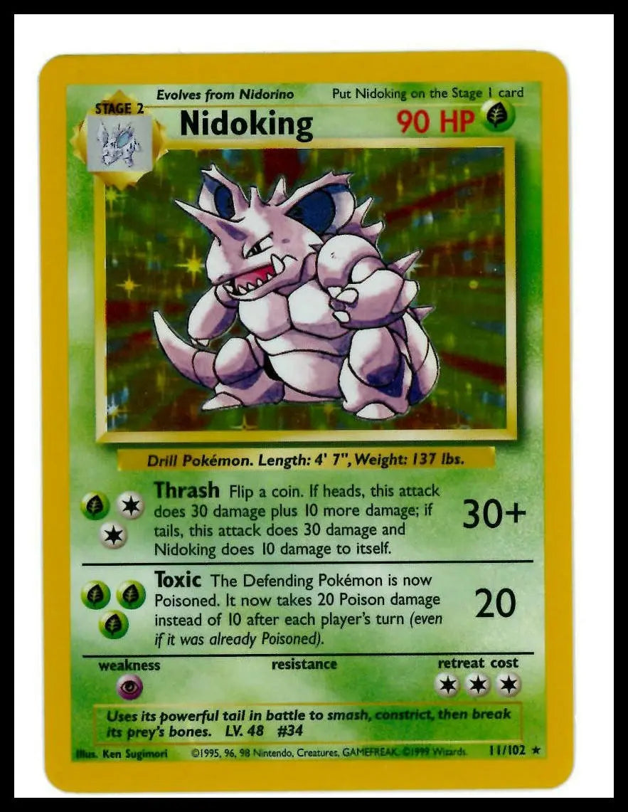 1999 Pokemon Base Set Nidoking 011/102 