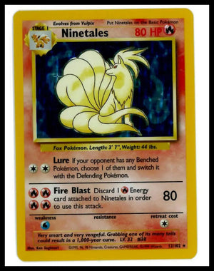 1999 Pokemon Base Set Ninetales 012/102 