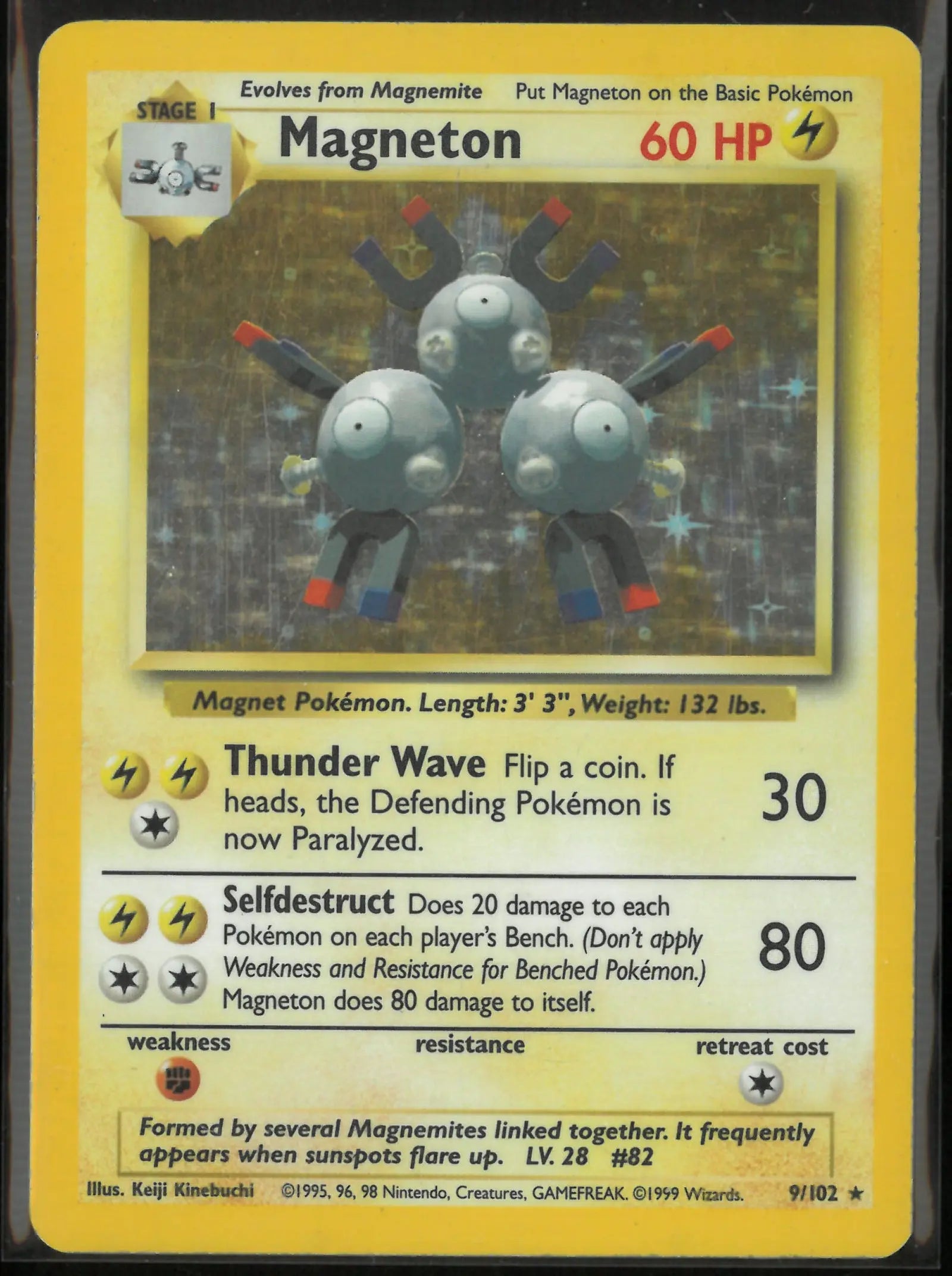 1999 Pokemon Base Set Unlimited Holofoil Rare Magneton 9/102 