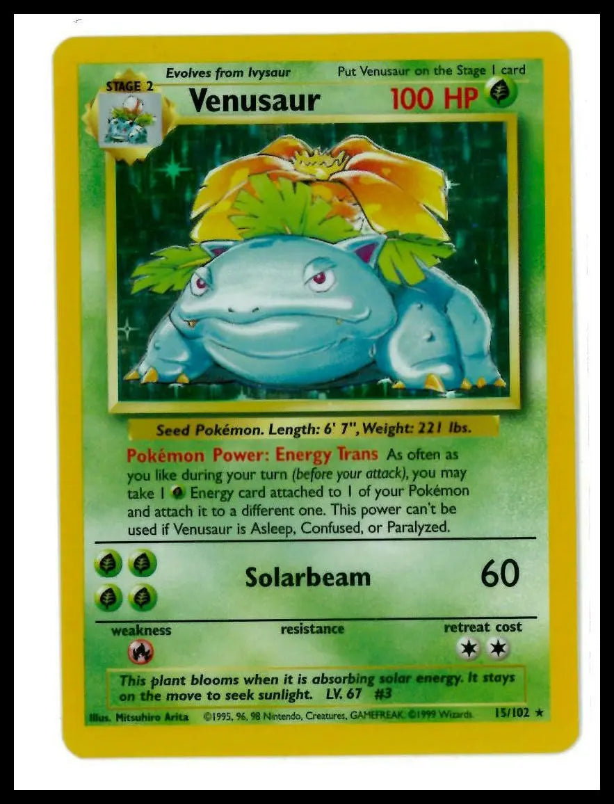 1999 Pokemon Base Set Venusaur 015/102 