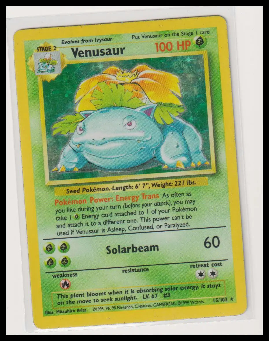 1999 Pokemon Base Venusaur Holo 15/102 HP 
