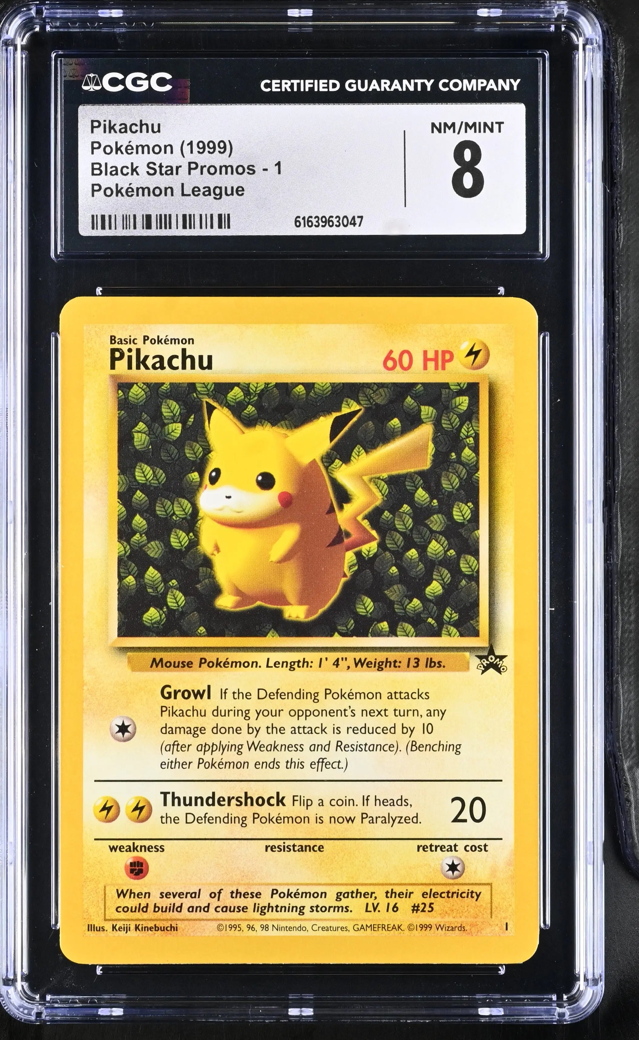 1999 Pokemon Black Star Promos Pikachu 1 CGC 8 