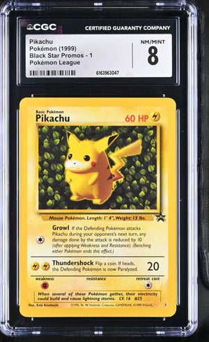 1999 Pokemon Black Star Promos Pikachu 1 CGC 8 