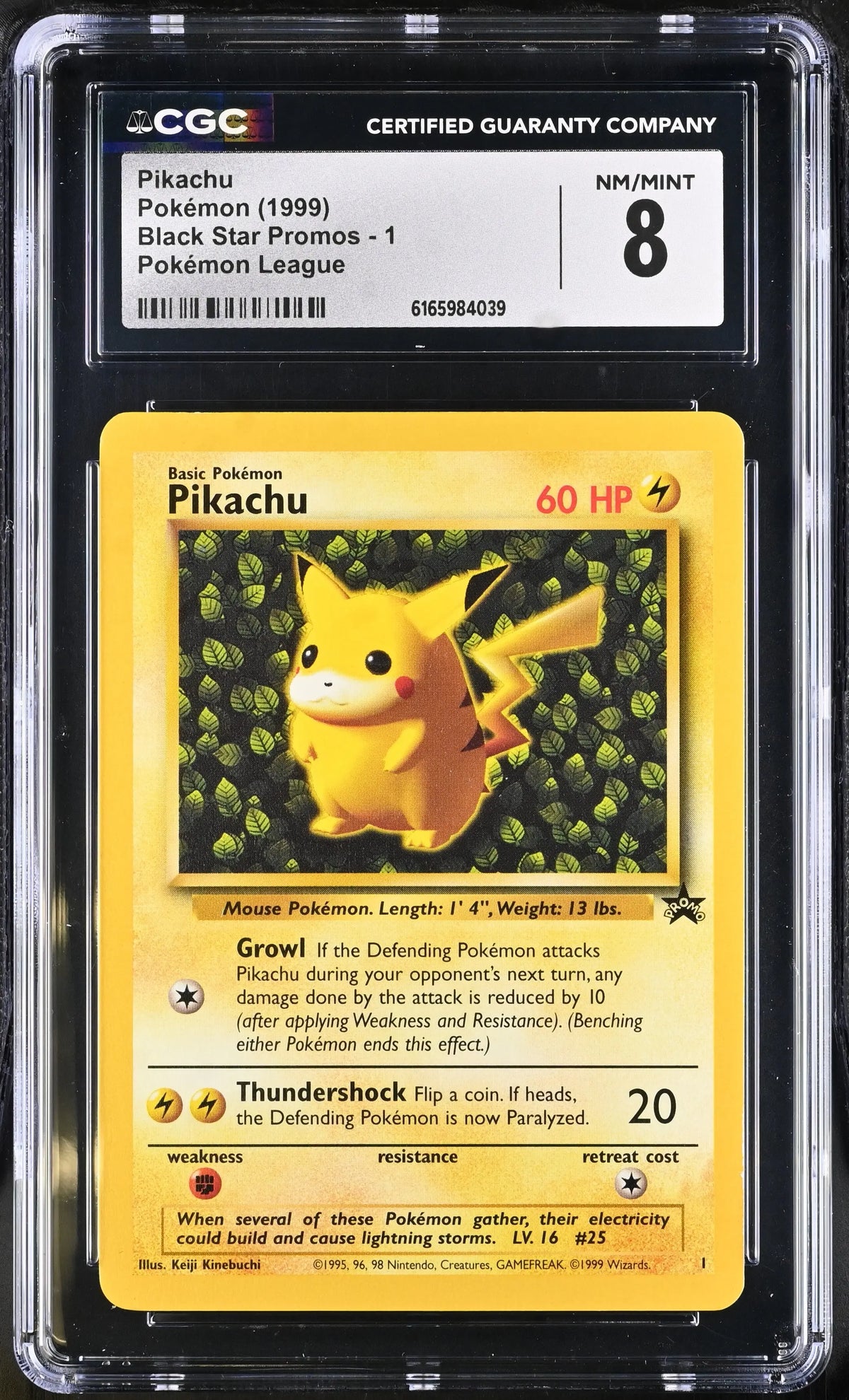 1999 Pokemon Black Star Promos Pikachu 1 CGC 8 