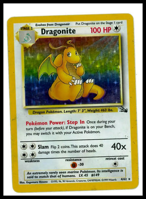1999 Pokemon Fossil Dragonite 04/62 HP 
