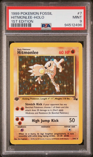 1999 Pokemon Fossil First Edition Hitmonlee Holo 6/62 PSA 9 