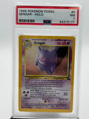 1999 Pokemon Fossil Gengar Holo 5/62 PSA 7 
