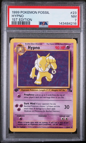 1999 Pokemon Fossil Hypno 1st Edition 23/62 PSA 7 