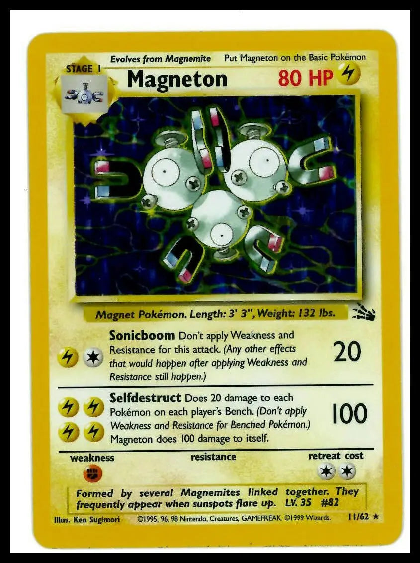 1999 Pokemon Fossil Magneton 11/62 LP 