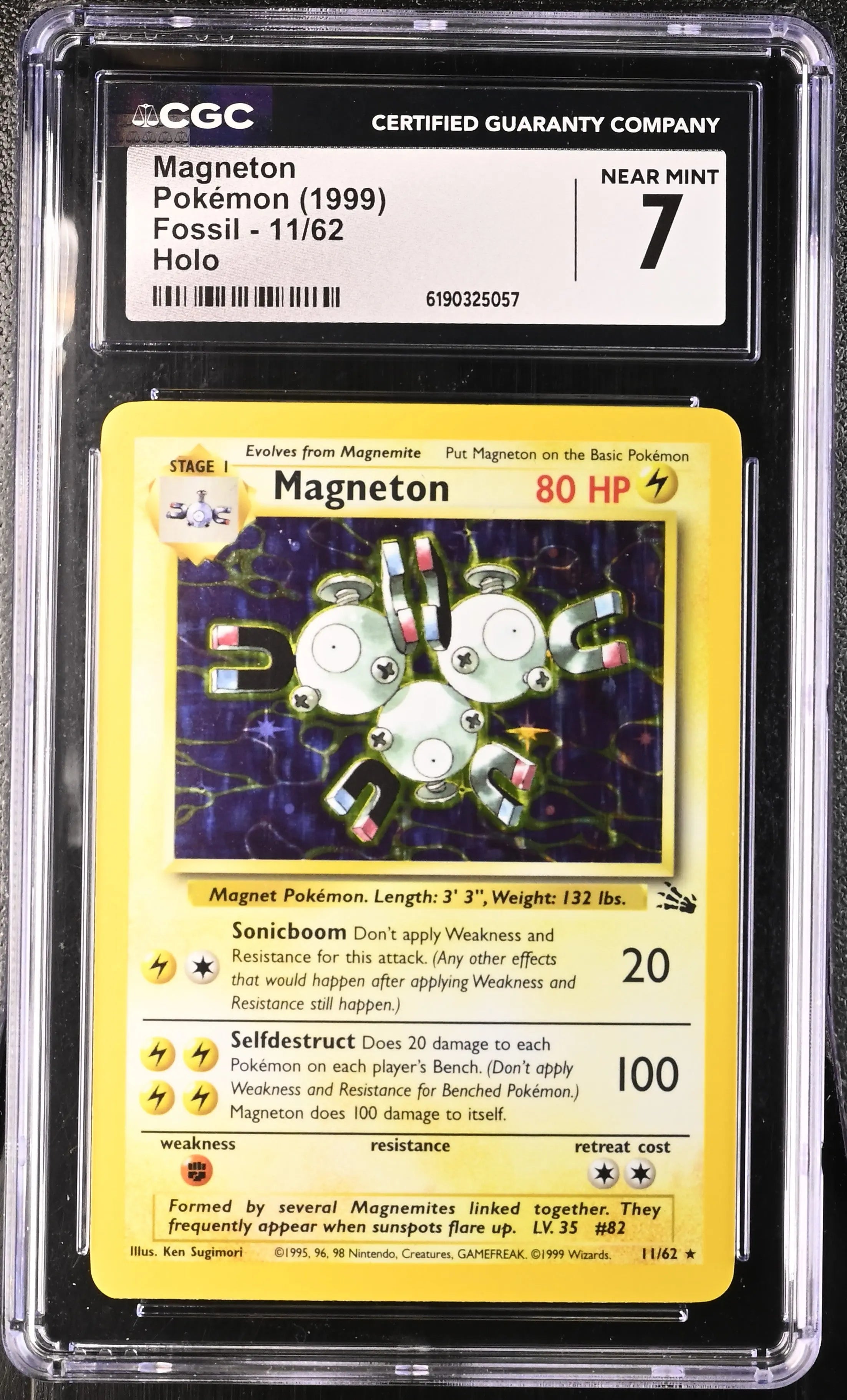 1999 Pokemon Fossil Magneton Holo 11/62 CGC 7 