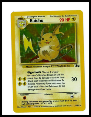 1999 Pokemon Fossil Raichu 14/62 