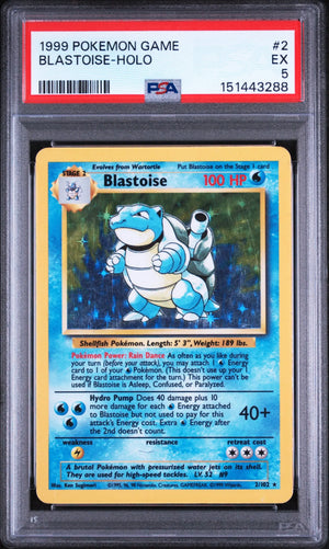 1999 Pokemon Game Blastoise Holo 2/102 PSA 5 