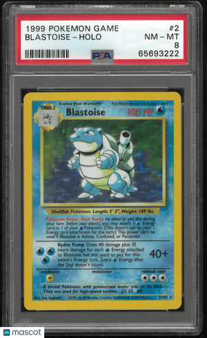 1999 Pokemon Game Blastoise Holo PSA 8 #2 