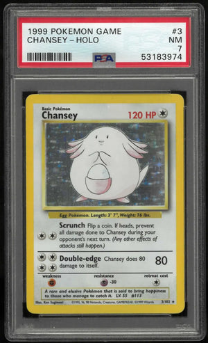1999 Pokemon Game Chansey-Holo 3/102 PSA 7 