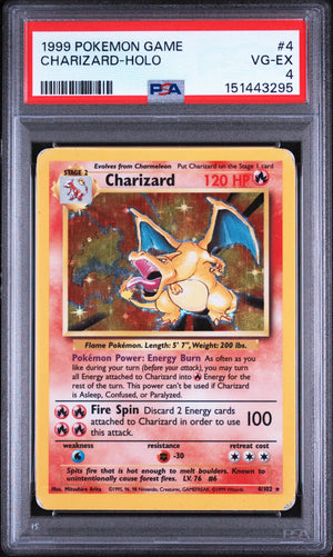 1999 Pokemon Game Charizard Holo 4/102 PSA 4 