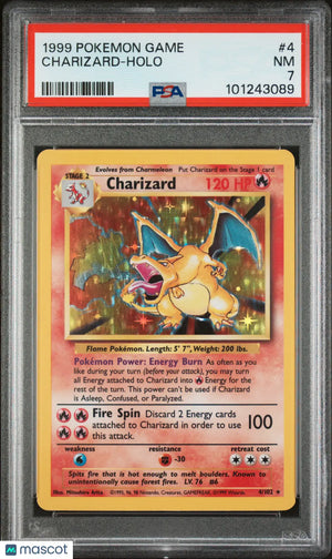 1999 Pokemon Game Charizard Holo PSA 7 4/102 