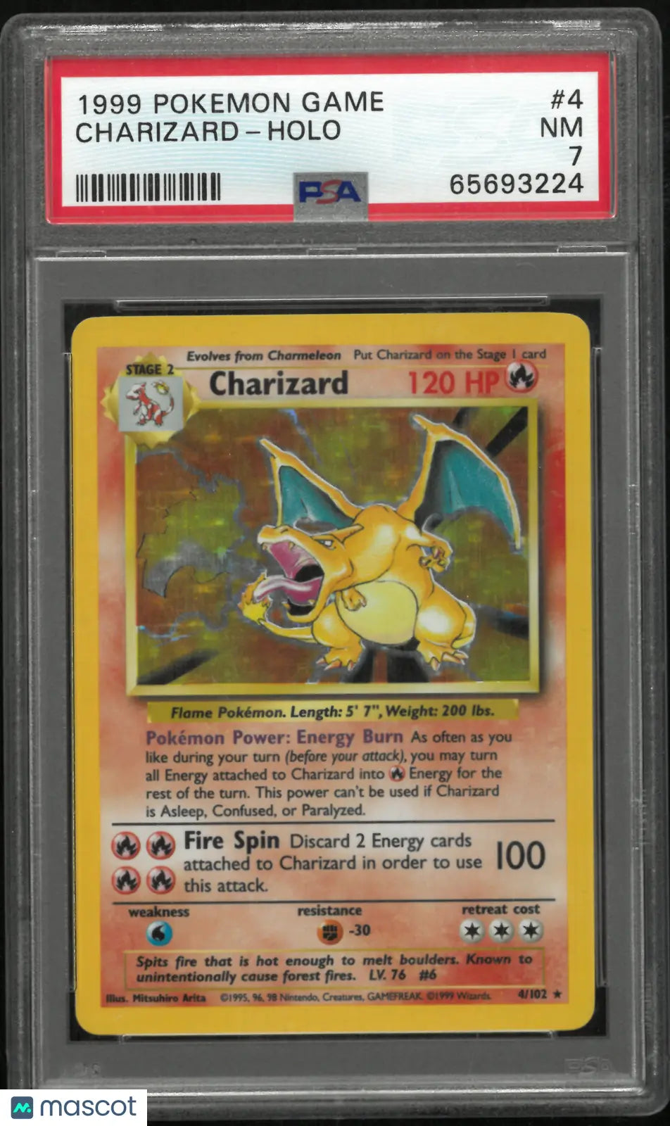 1999 Pokemon Game Charizard Holo PSA 7 #4 