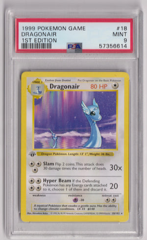 1999 Pokemon Game Dragonair 1st Edition PSA 9 18/102 