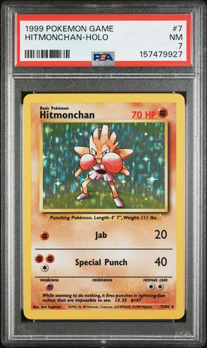 1999 Pokemon Game Hitmonchan-Holo 7/102 PSA 7 