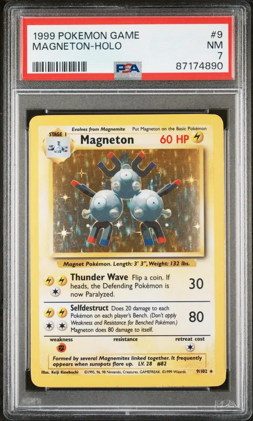 1999 Pokemon Game Magneton-Holo 9/102 PSA 7 