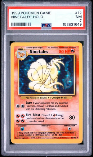 1999 Pokemon Game Ninetales-Holo 12/102 PSA 7 