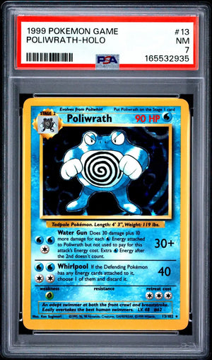 1999 Pokemon Game Poliwrath-Holo 13/102 PSA 7 