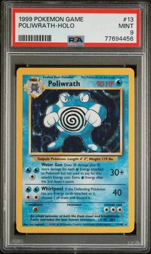 1999 Pokemon Game Poliwrath Holo 13/102 PSA 9 