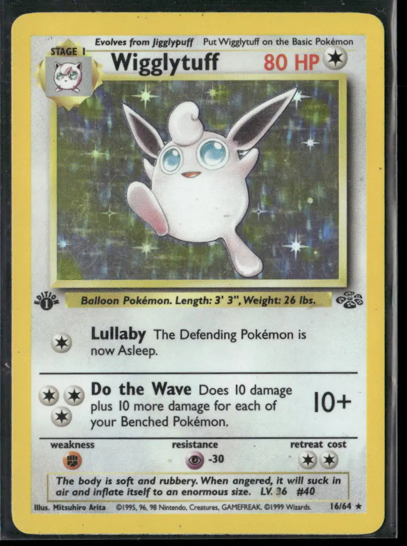 1999 Pokemon Jungle 1st Edition Holofoil Wigglytuff 16/64 