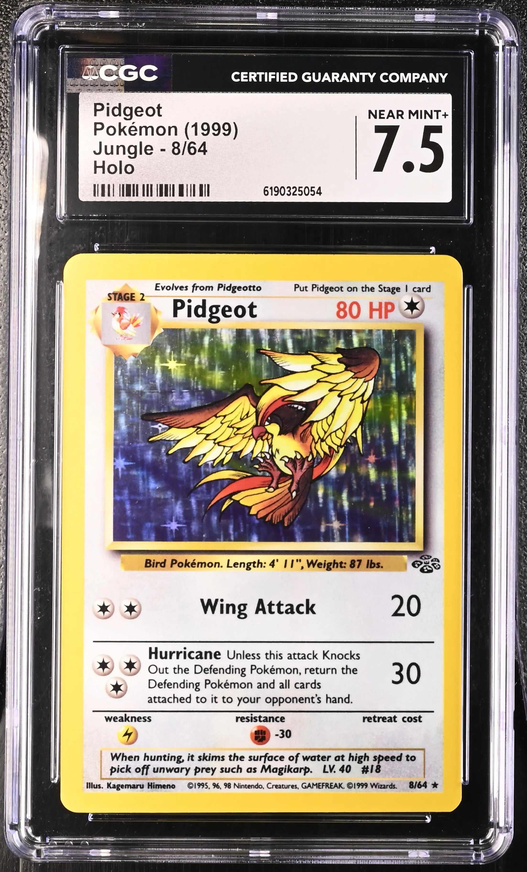 1999 Pokemon Jungle Pidgeot Holo 8/64 CGC 7.5 
