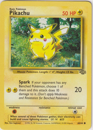1999 Pokemon Jungle Pikachu Common 60/64 