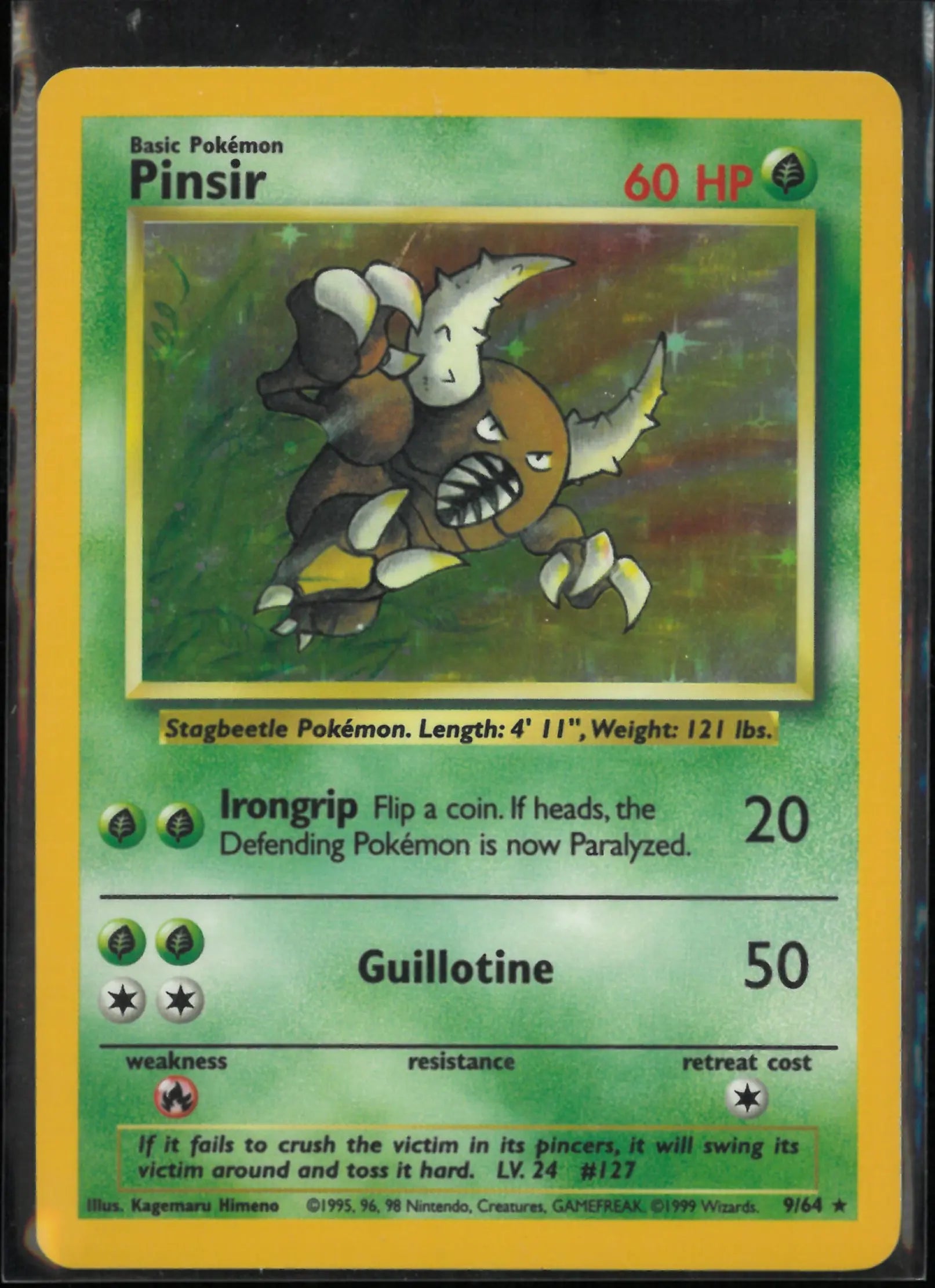 1999 Pokemon Jungle Pinsir Holo Rare No Symbol Error 9/64 