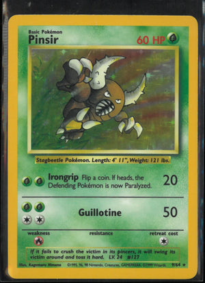 1999 Pokemon Jungle Pinsir Holo Rare No Symbol Error 9/64 
