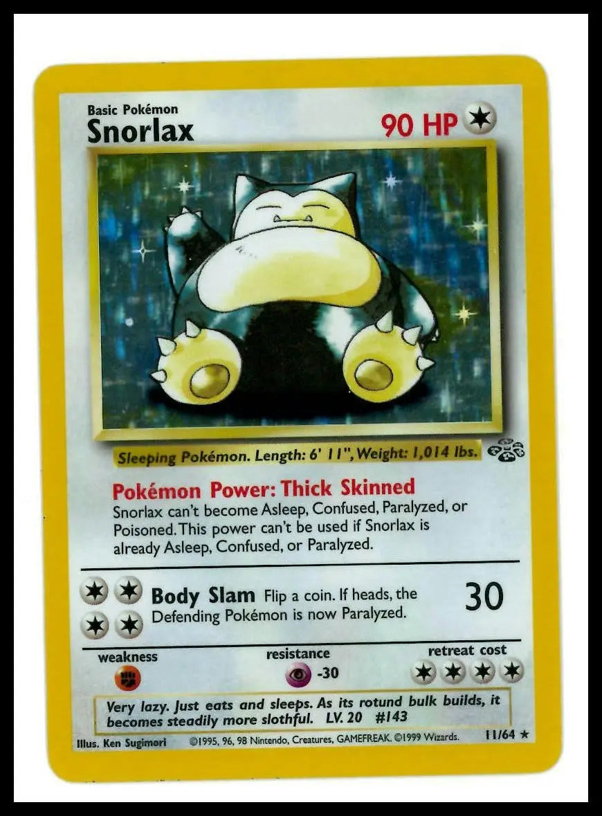 1999 Pokemon Jungle Snorlax 11/64 