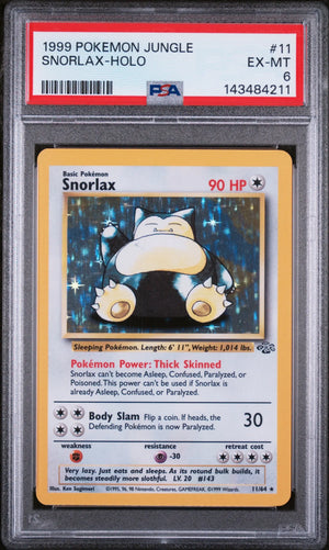 1999 Pokemon Jungle Snorlax Holo 11/64 PSA 6 