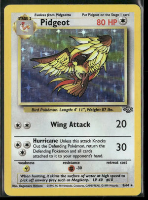 1999 Pokemon Jungle Unlimited Holofoil Pidgeot 8/64 MP 