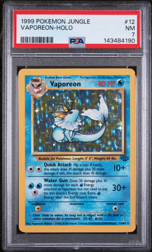 1999 Pokemon Jungle Vaporeon Holo 12/64 PSA 7 